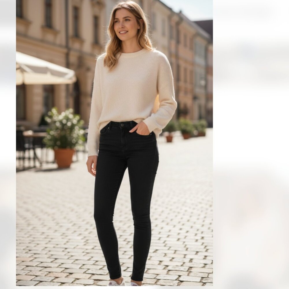 NWT Blank NYC The Bond Stretch Mid-Rise Black Skinny in Black